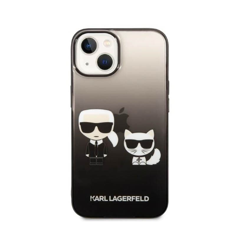 Karl Lagerfeld Gradient Ikonik Karl & Choupette - Case for iPhone 14 Plus (Black) - 3