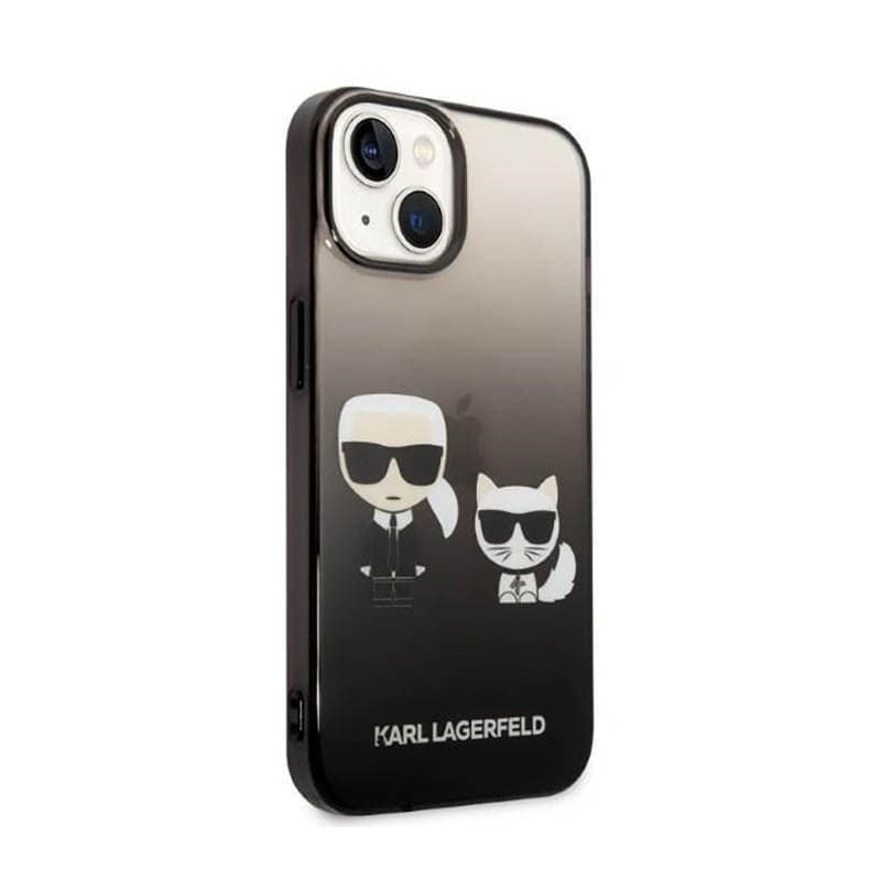 Karl Lagerfeld Gradient Ikonik Karl & Choupette - Case for iPhone 14 Plus (Black) - 4