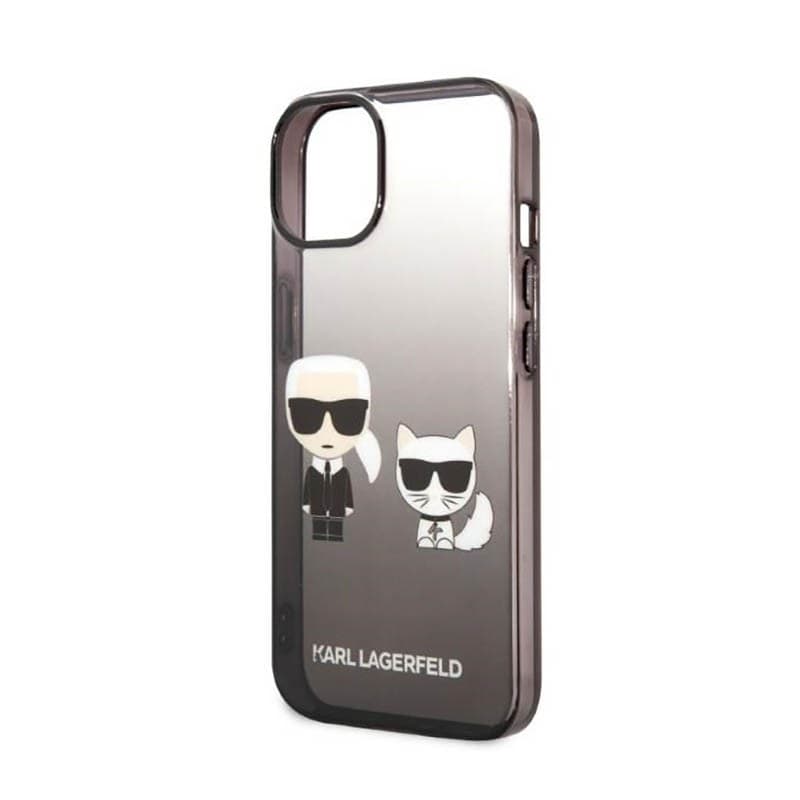 Karl Lagerfeld Gradient Ikonik Karl & Choupette - Case for iPhone 14 Plus (Black) - 6
