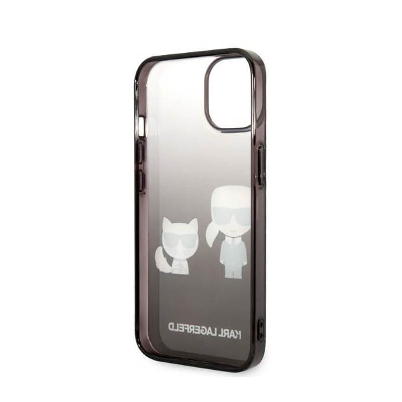Karl Lagerfeld Gradient Ikonik Karl & Choupette - Case for iPhone 14 Plus (Black) - 7