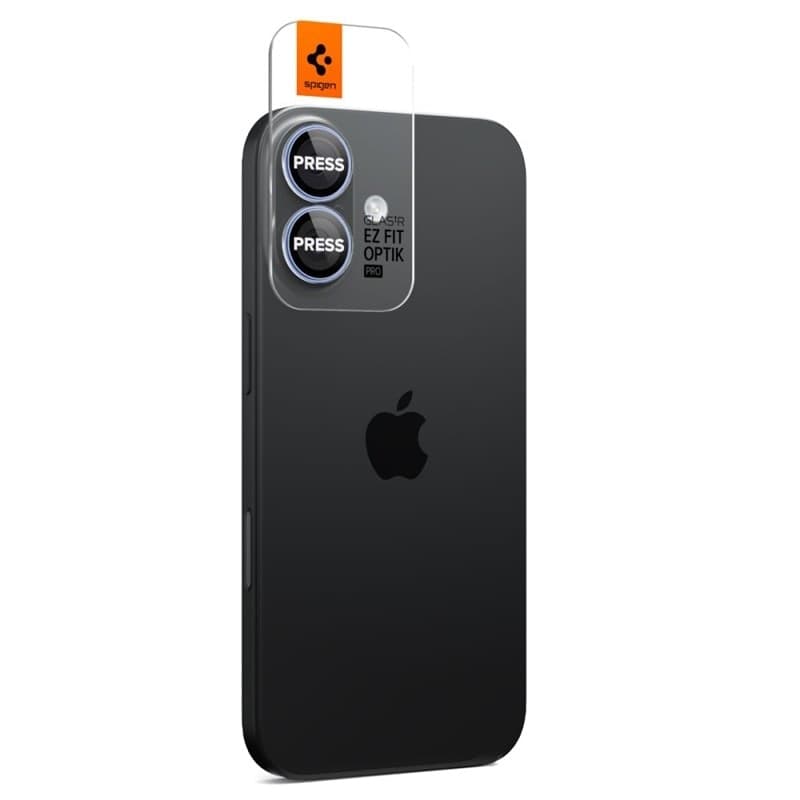 Spigen Optik Pro GLAS.TR EZ Fit Camera Protector 2-Pack - Pellicola protettiva in vetro per iPhone 16 / 16 Plus / 17 (2 pezzi) ( - 6