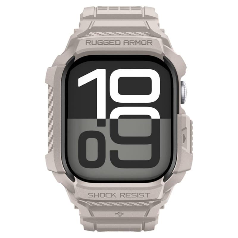 Spigen Rugged Armor Pro V2 – Cinturino con custodia per Apple Watch 10/11 46 mm (beige dune) - 2
