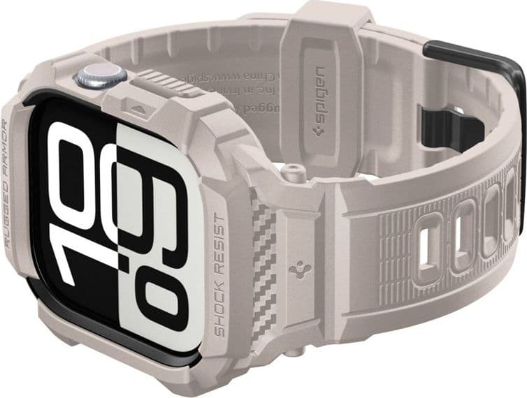 Spigen Rugged Armor Pro V2 – Cinturino con custodia per Apple Watch 10/11 46 mm (beige dune) - 8