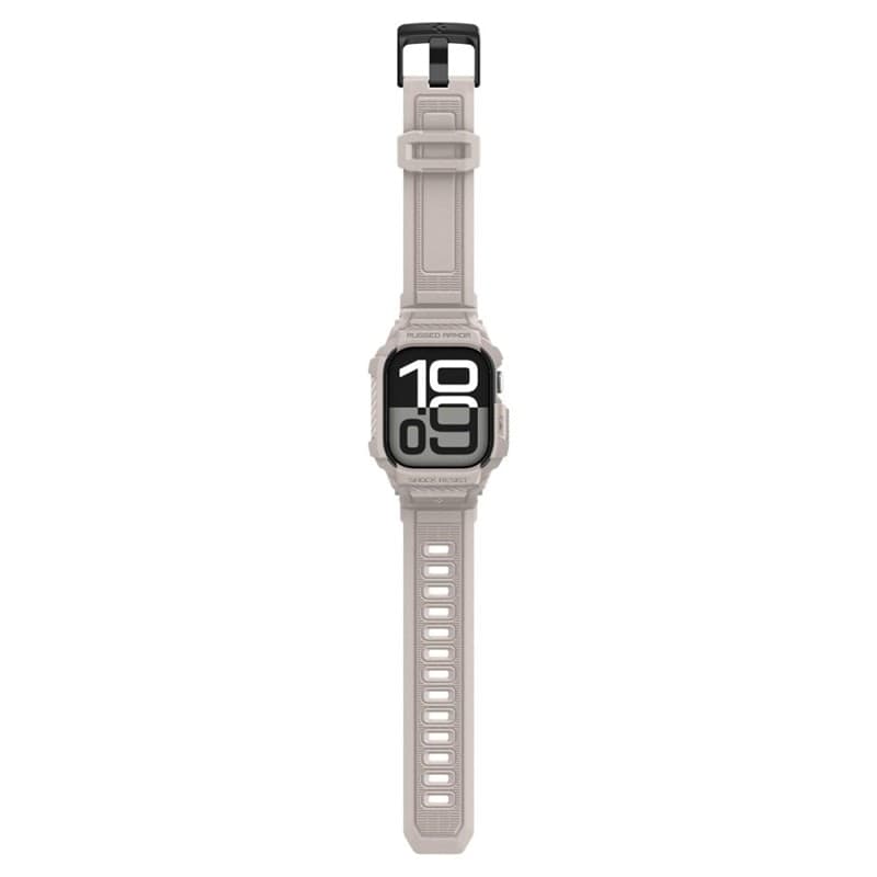 Spigen Rugged Armor Pro V2 – Cinturino con custodia per Apple Watch 10/11 46 mm (beige dune) - 9