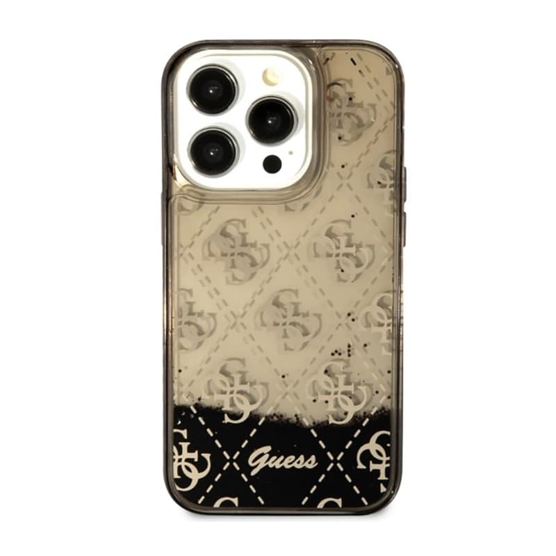 Guess Liquid Glitter Transculent 4G - Case for iPhone 14 Pro (Black) - 3