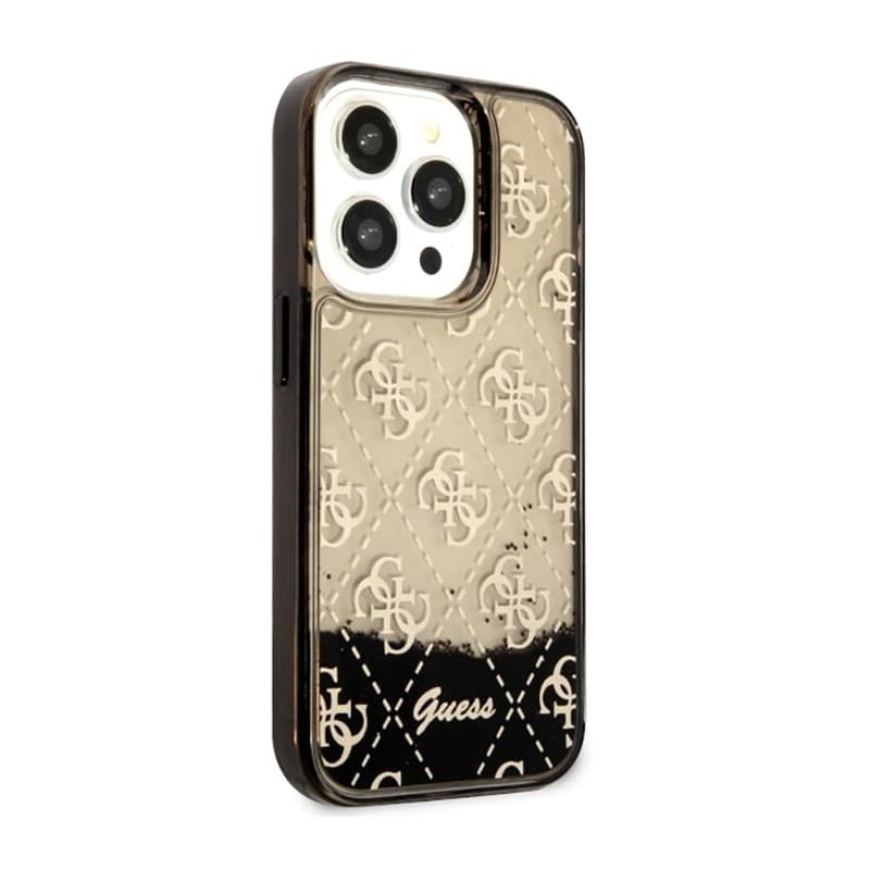 Guess Liquid Glitter Transculent 4G - Case for iPhone 14 Pro (Black) - 4