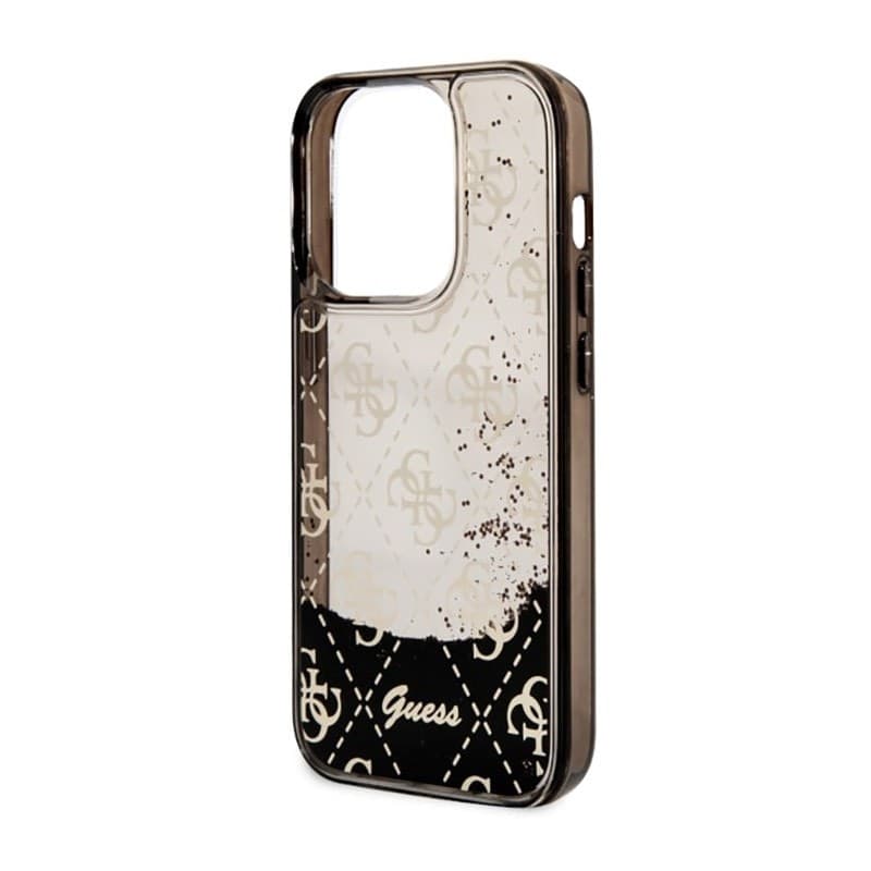 Guess Liquid Glitter Transculent 4G - Case for iPhone 14 Pro (Black) - 6
