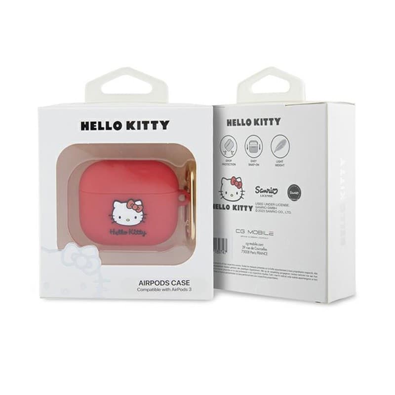 Hello Kitty Silicone 3D Kitty Head - Case for AirPods 3 (fuchsia) - 3