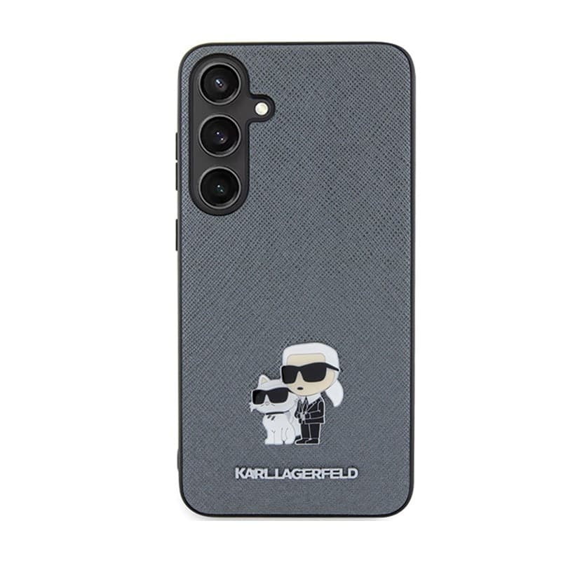 Karl Lagerfeld Saffiano Karl & Choupette Metal Pin - Samsung Galaxy S24+ Case (grey) - 3