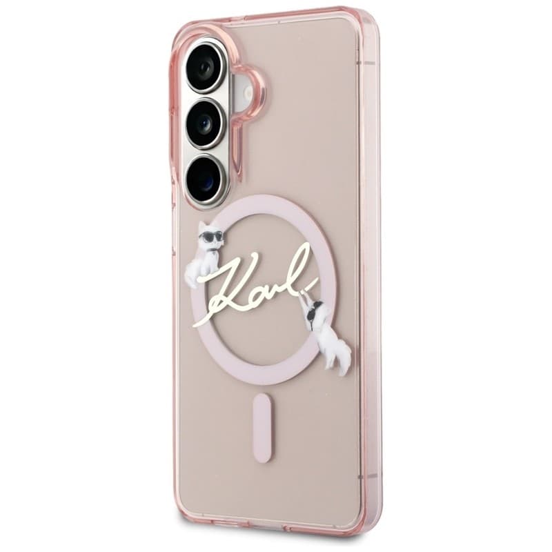Karl Lagerfeld IML KC Script MagSafe - Custodia per Samsung Galaxy S26 (rosa) - 2