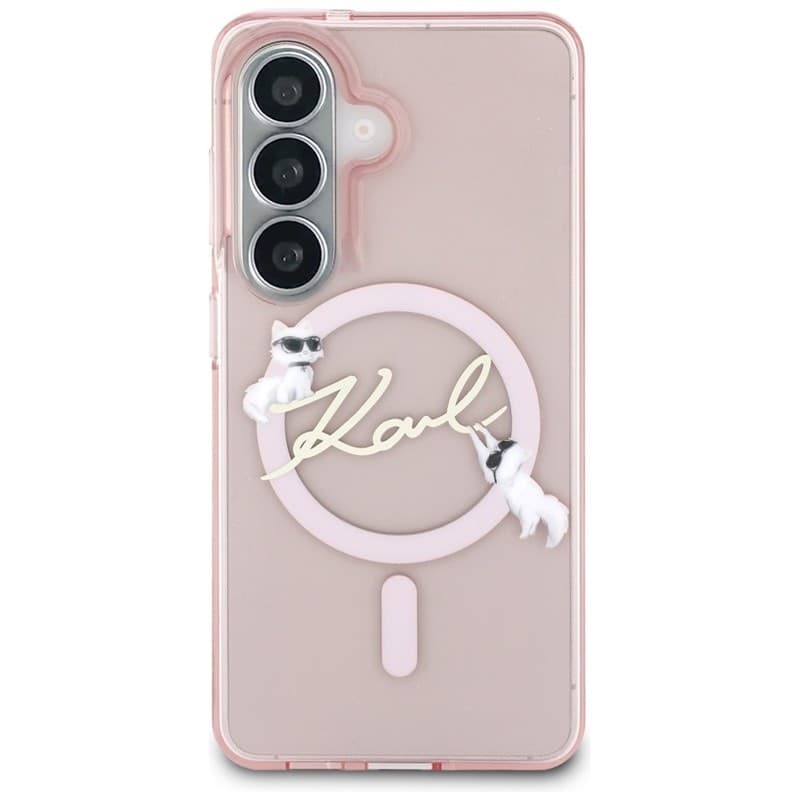 Karl Lagerfeld IML KC Script MagSafe - Custodia per Samsung Galaxy S26 (rosa) - 3