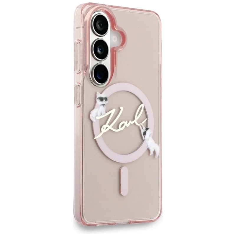 Karl Lagerfeld IML KC Script MagSafe - Custodia per Samsung Galaxy S26 (rosa) - 4