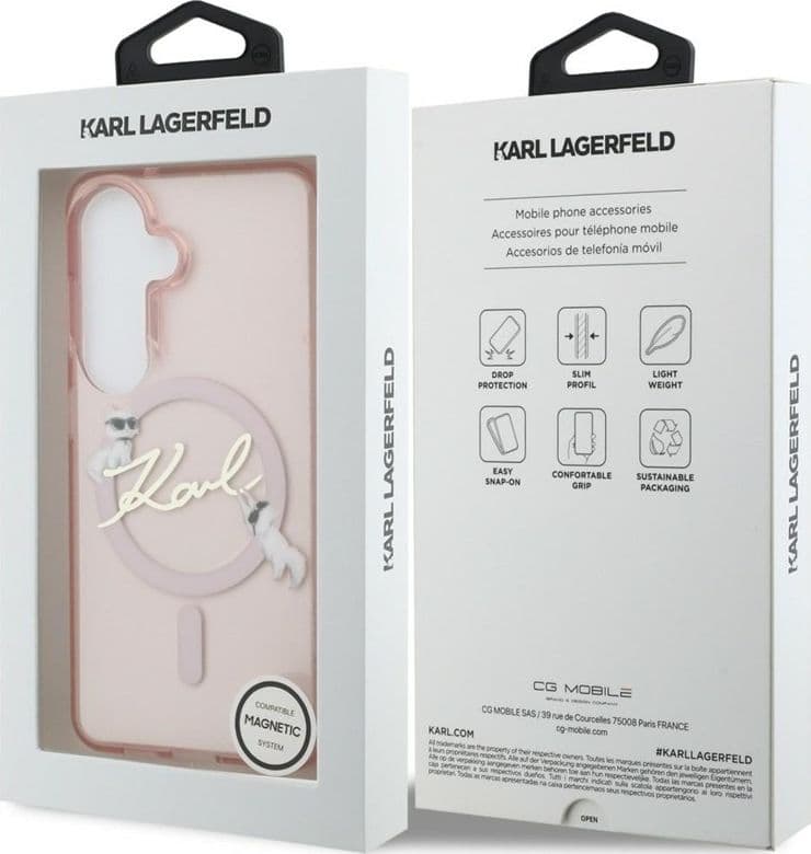 Karl Lagerfeld IML KC Script MagSafe - Custodia per Samsung Galaxy S26 (rosa) - 8