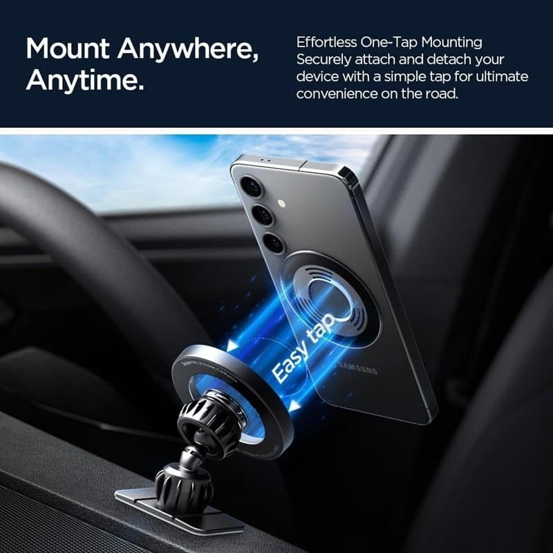 Spigen MFT13 Magnetic Dashboard & Vent Car Mount - Magnetic Car Holder MagSafe (Silver) - 6