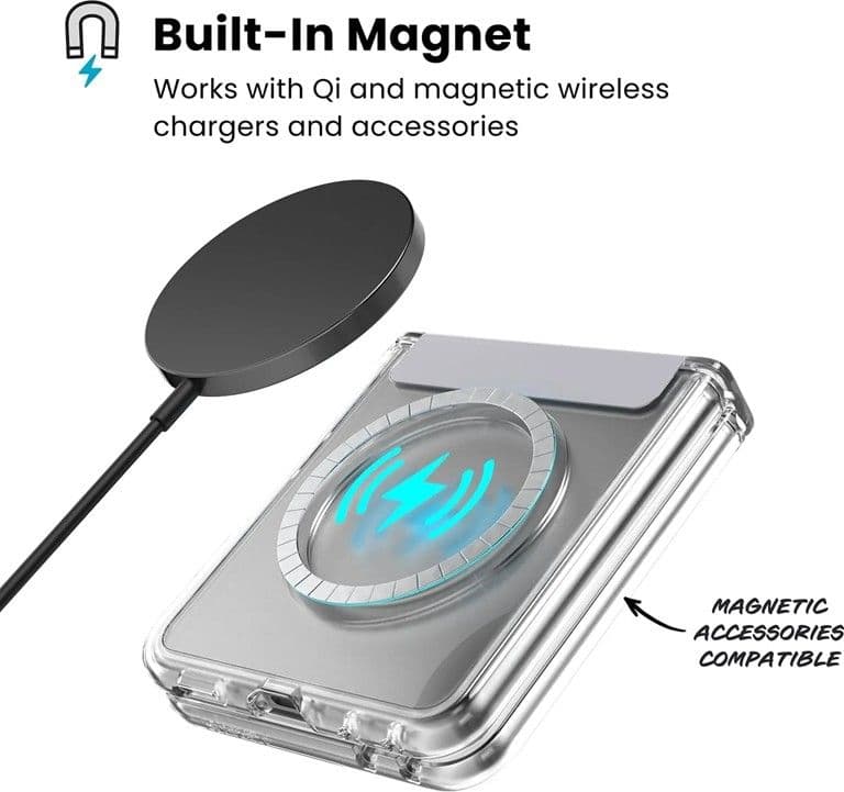 Speck Presidio Perfect-Clear Magnet - Custodia MagSafe per Samsung Galaxy Z Flip 8 (Trasparente) - 2
