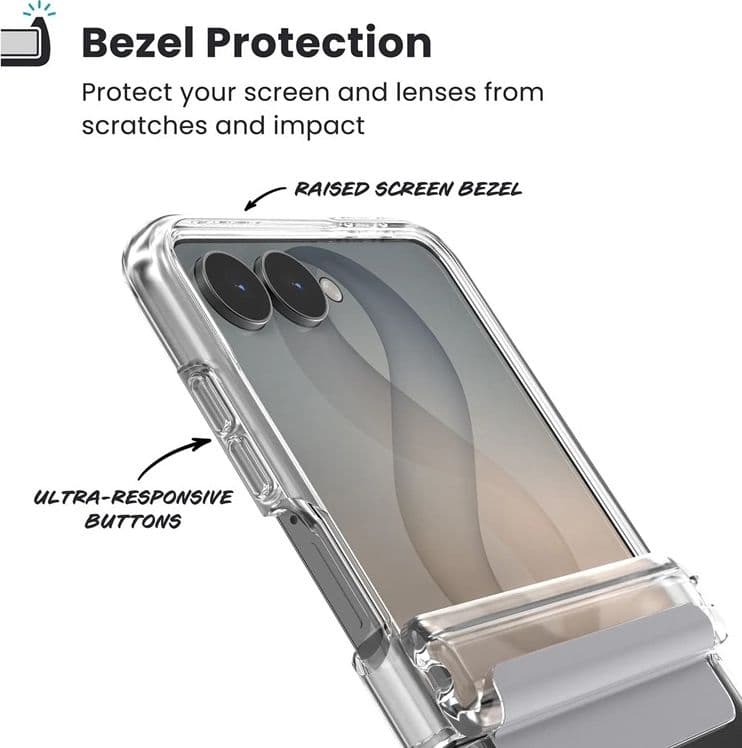 Speck Presidio Perfect-Clear Magnet - Custodia MagSafe per Samsung Galaxy Z Flip 8 (Trasparente) - 4