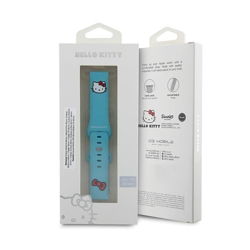 Hello Kitty Silicone Kitty Head - Universal strap for smartwatch 20 mm (blue) - 4