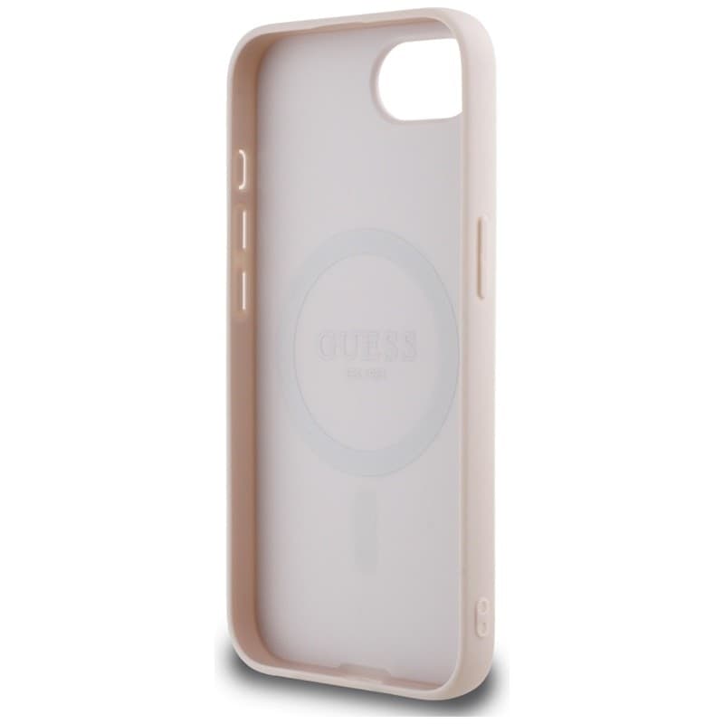 Guess Grained Ring MagSafe - Case for iPhone 16e (pink) - 7