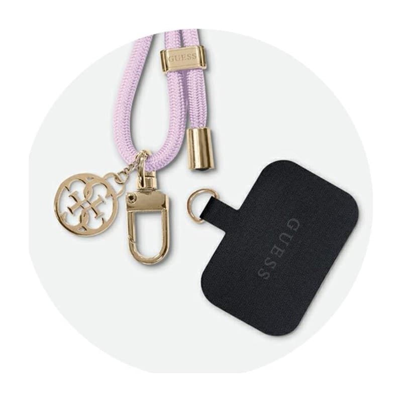 Guess CBDY Cord Nylon 4G Metal Charm - Universal phone strap (lilac) - 3