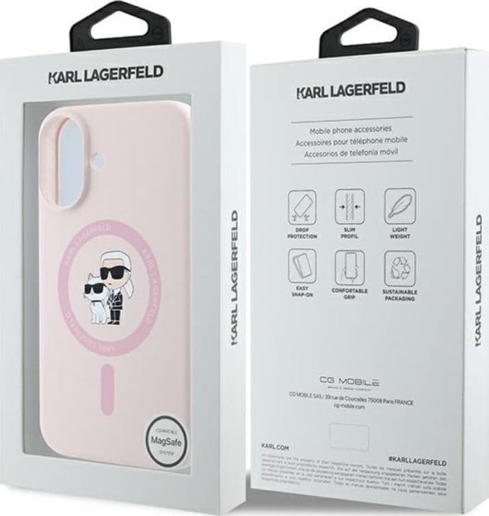 Karl Lagerfeld Silicone Karl & Choupette Ring MagSafe - Case iPhone 16 (pink) - 8