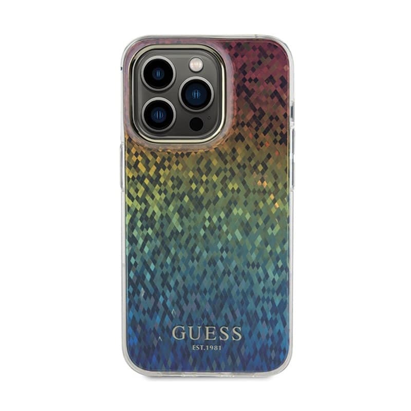 Guess IML Faceted Mirror Disco Iridescent - Case for iPhone 14 Pro Max (Iridescent) - 3