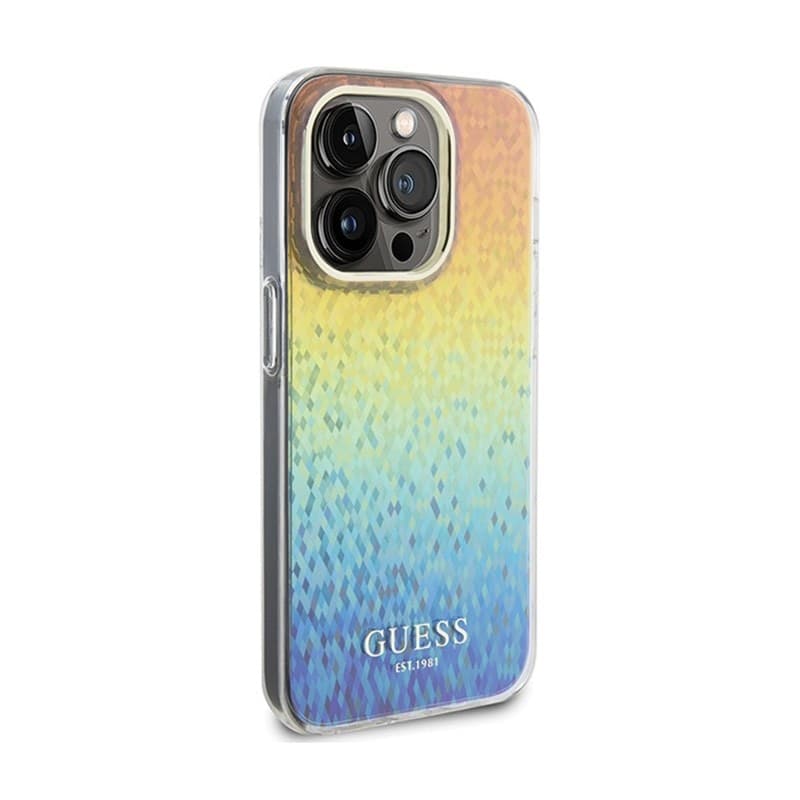 Guess IML Faceted Mirror Disco Iridescent - Case for iPhone 14 Pro Max (Iridescent) - 4