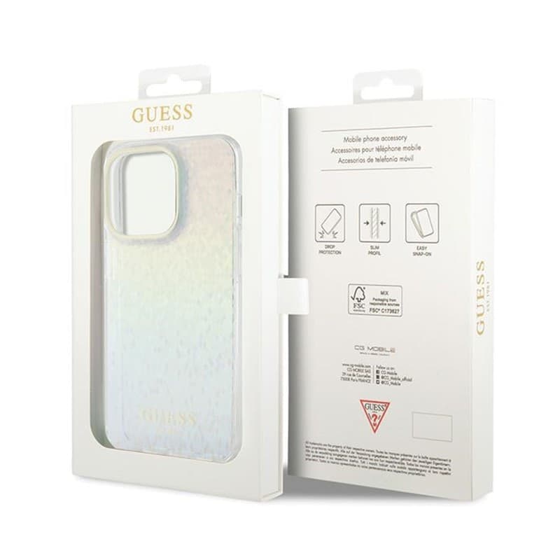 Guess IML Faceted Mirror Disco Iridescent - Case for iPhone 14 Pro Max (Iridescent) - 7