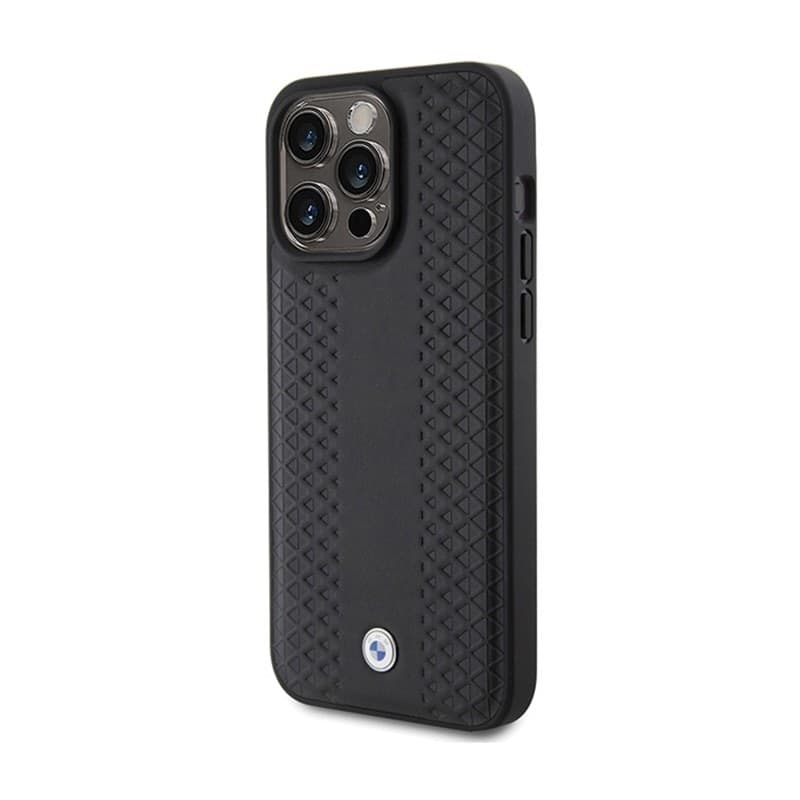 BMW Leather Diamond Pattern - Case for iPhone 15 Pro Max (Black) - 2