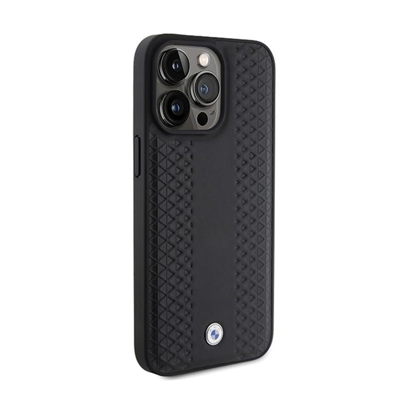 BMW Leather Diamond Pattern - Case for iPhone 15 Pro Max (Black) - 4