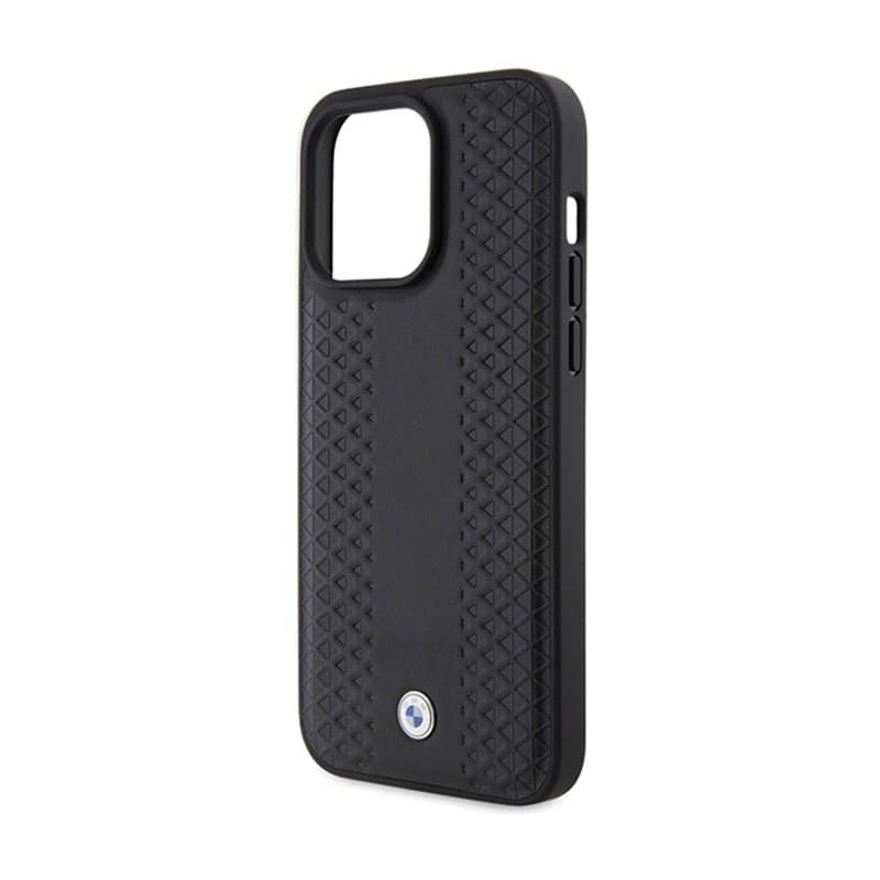 BMW Leather Diamond Pattern - Case for iPhone 15 Pro Max (Black) - 6