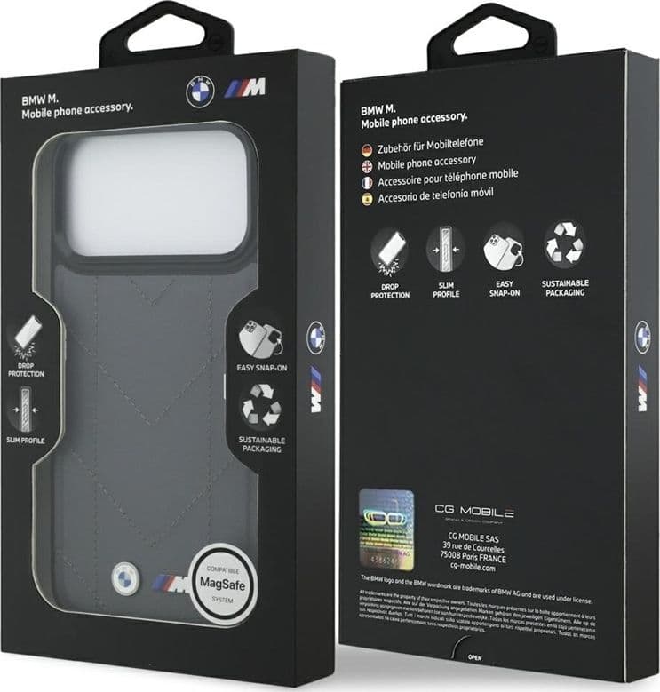 Custodia MagSafe con logo trapuntato BMW M per iPhone 17 Pro Max (antracite) - 8