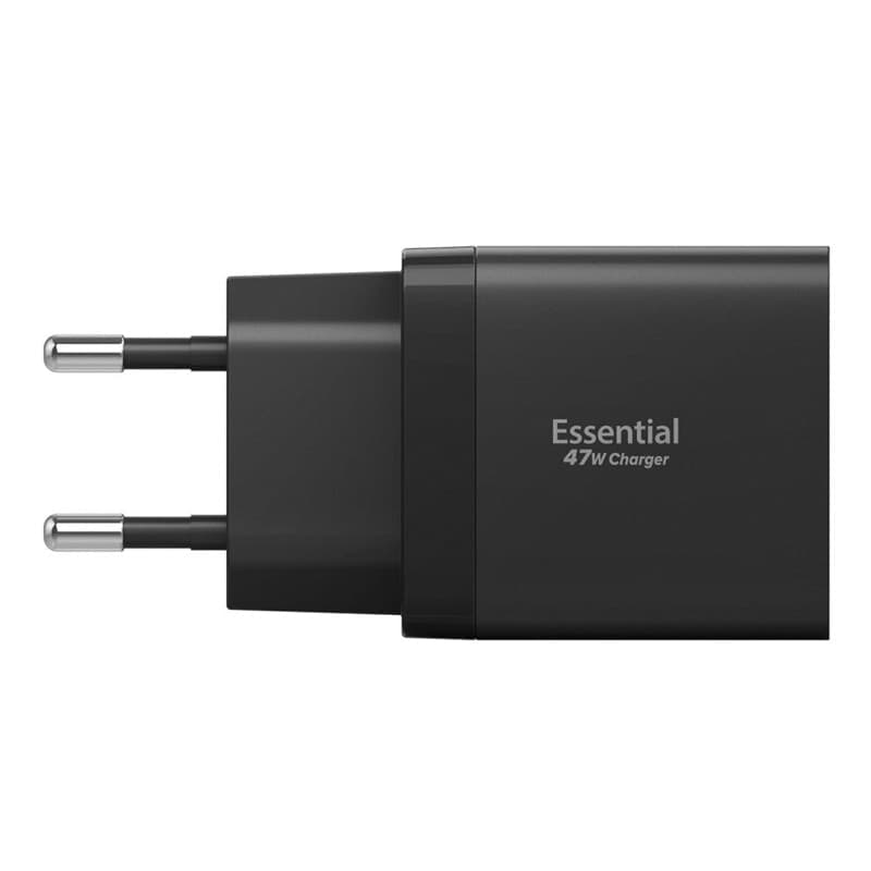 Spigen Essential EE472EU GaN Pro - Caricabatterie da muro 2x USB-C 47W (nero) - 3
