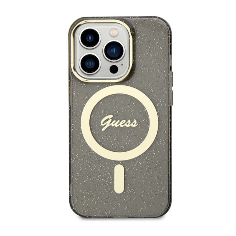 Guess Glitter Gold MagSafe - Case for iPhone 14 Pro (Black) - 3