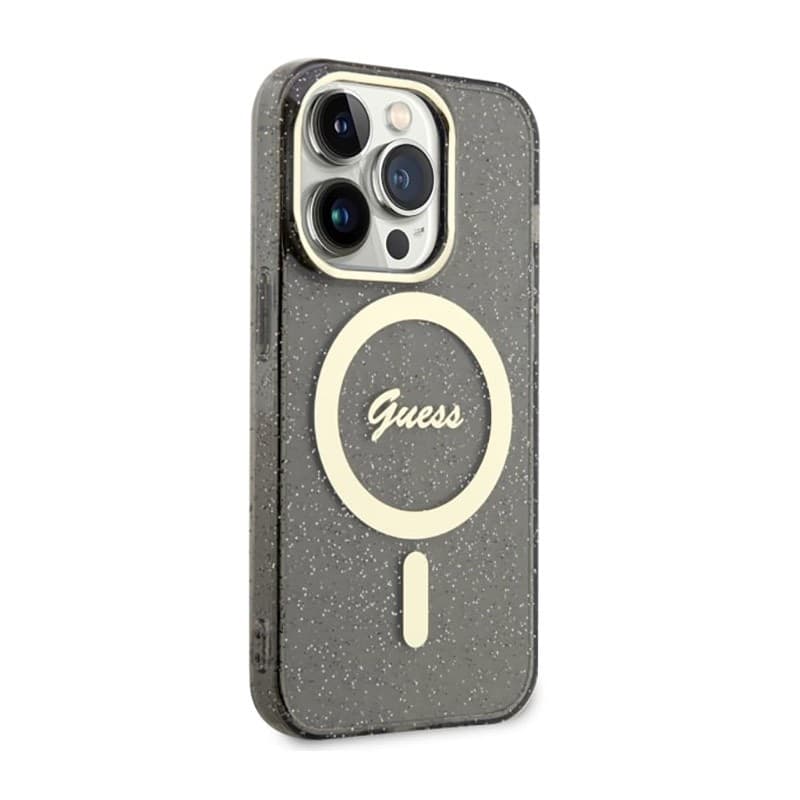 Guess Glitter Gold MagSafe - Case for iPhone 14 Pro (Black) - 4