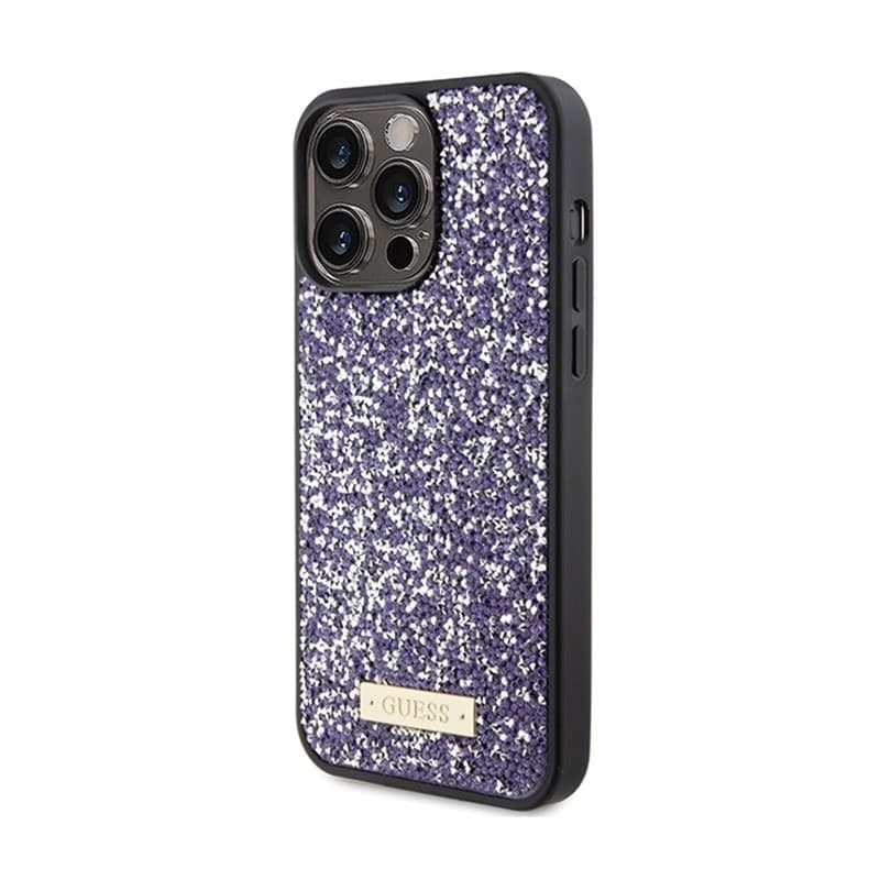 Guess Rhinestone Metal Logo - Case for iPhone 15 Pro (Pink) - 2