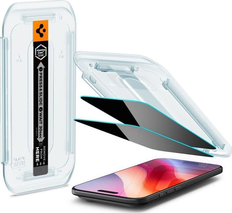 Spigen GLAS.TR EZ FIT Privacy 2-Pack - Tempered Glass with Privacy Filter for iPhone Air - 2