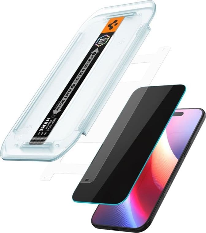 Spigen GLAS.TR EZ FIT Privacy 2-Pack - Tempered Glass with Privacy Filter for iPhone Air - 3