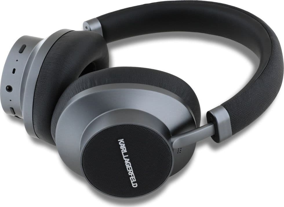 Karl Lagerfeld Saffiano Elongated - Wireless Bluetooth ANC + ENC Over-Ear Headphones (Black) - 2