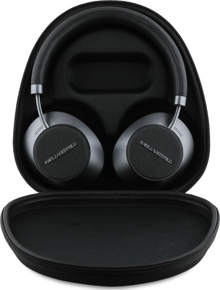 Karl Lagerfeld Saffiano Elongated - Wireless Bluetooth ANC + ENC Over-Ear Headphones (Black) - 4