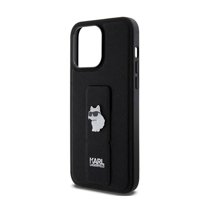 Karl Lagerfeld Gripstand Saffiano Choupette Pins - iPhone 13 Pro Case (black) - 6