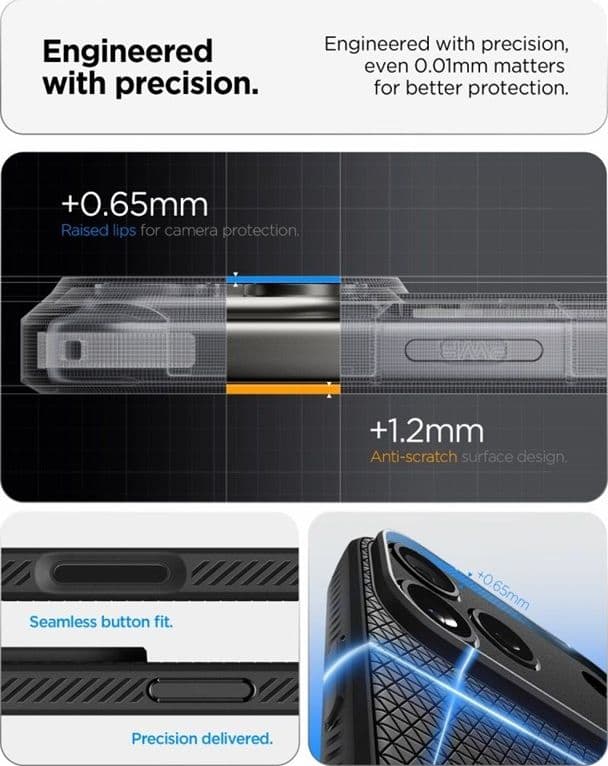 Spigen Liquid Air - Custodia per iPhone 18 Pro / 17 Pro (Nero opaco) - 8