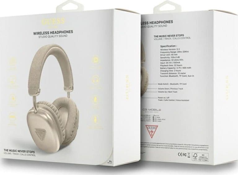 Guess Metallic Triangle Logo - Wireless Over-Ear Headphones Bluetooth V5.3 (gold) - 4