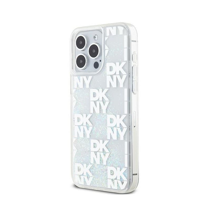 DKNY Liquid Glitter Multilogo - Case for iPhone 15 Pro Max (white) - 2