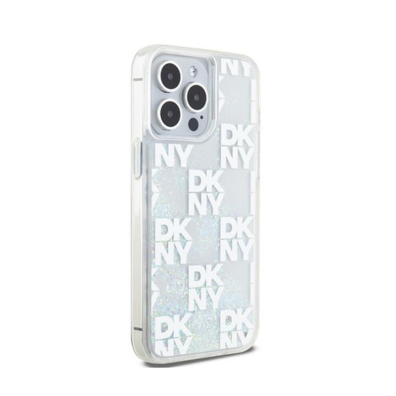 DKNY Liquid Glitter Multilogo - Case for iPhone 15 Pro Max (white) - 4