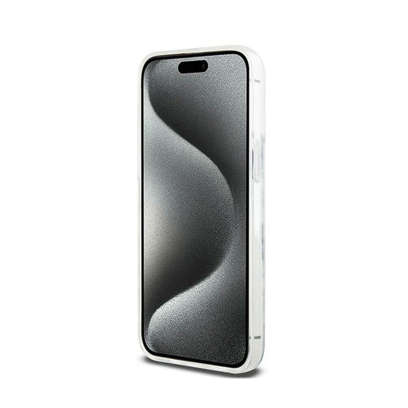 DKNY Liquid Glitter Multilogo - Case for iPhone 15 Pro Max (white) - 5