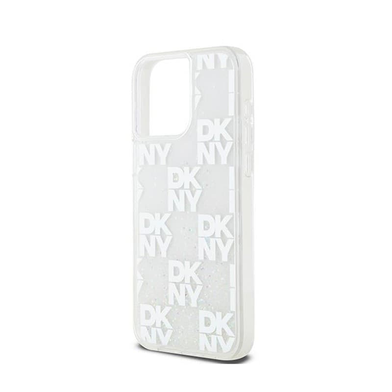 DKNY Liquid Glitter Multilogo - Case for iPhone 15 Pro Max (white) - 6