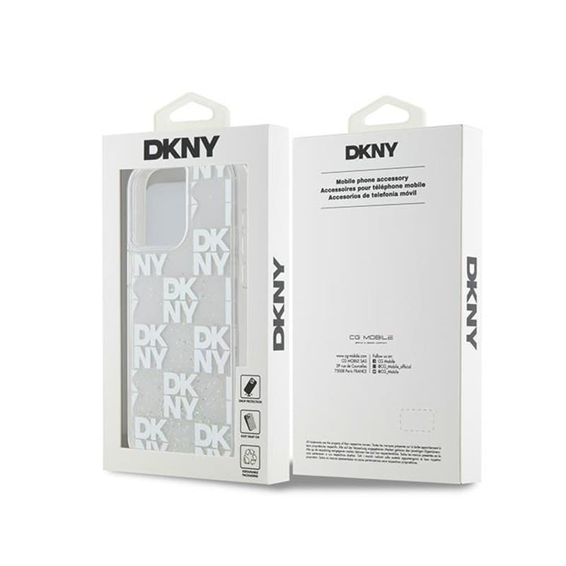 DKNY Liquid Glitter Multilogo - Case for iPhone 15 Pro Max (white) - 8