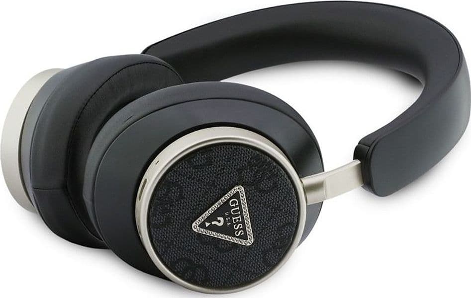 Cuffie on-ear wireless Bluetooth V5.4 ENC con logo triangolare Guess 4G (nere) - 2