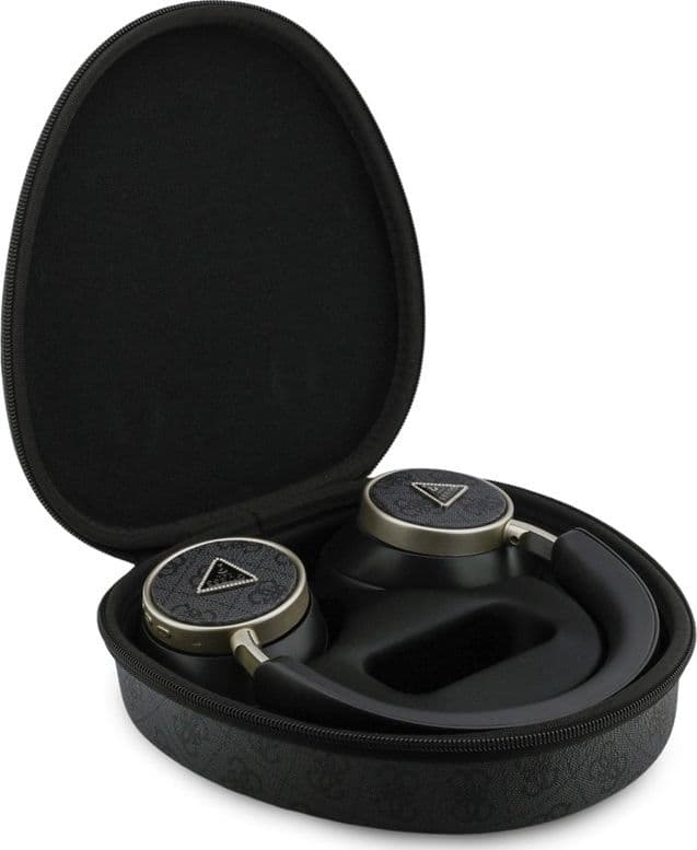 Cuffie on-ear wireless Bluetooth V5.4 ENC con logo triangolare Guess 4G (nere) - 5