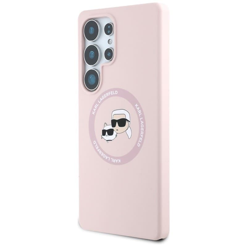 Karl Lagerfeld Silicone Double Heads And Circle MagSafe - Case for Samsung Galaxy S25 Ultra (Pink) - 2